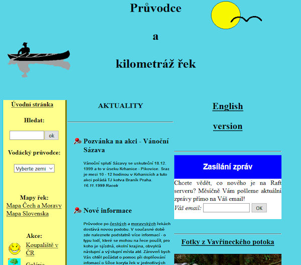 První desing webu