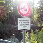 Isar u města Icking - Zákaz splouvání ramena Auenbach