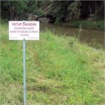 Začátek 1. ochranného pásma vodárenské nádrže Švihov na Želivce v Tuklekách