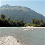 Stupeň z kamenů u Kössen 08/2025, 23 m3/s Hutte